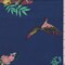 Deep Blue Multi Parrot Floral Double Brushed Jersey Knit Fabric By the Yard